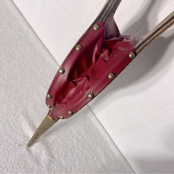 Vintage Antique Brass W Leather & Wood Decorative Bellows - Picture 8 of 14